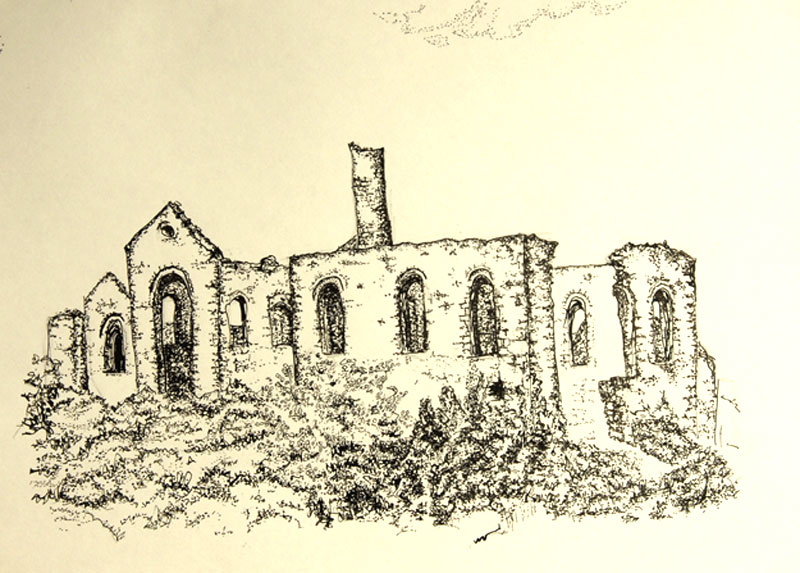 Wheal Francis pen and ink drawing