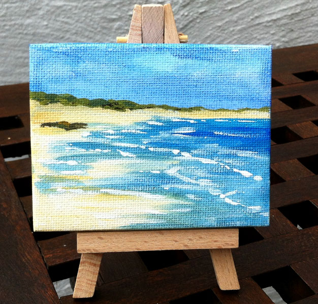 Good surf at Gwithian easel painting