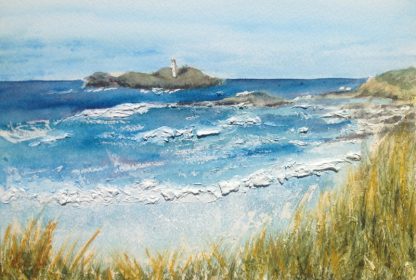 Godrevy and lighthouse with texture