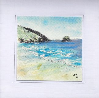 Watercolour painting of Portreath Beach