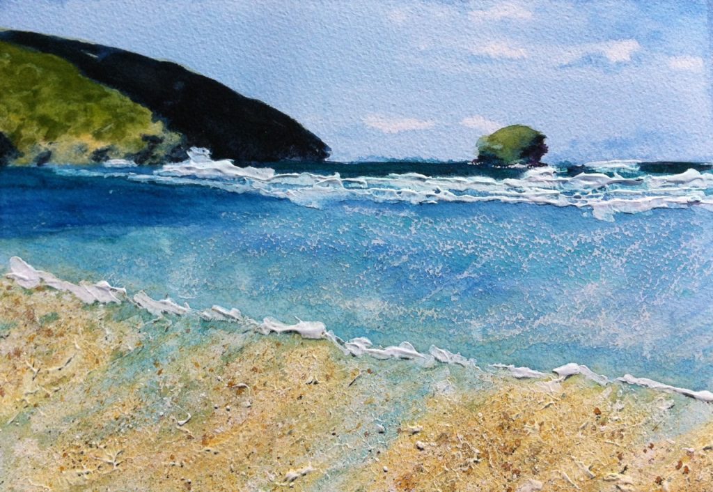 Portreath Beach with texture