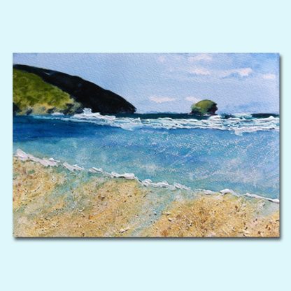 Painting: Portreath Beach with texture