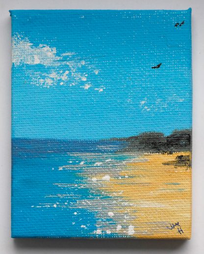 Acrylic painting of a beach
