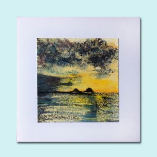 Sunset over the Brisons greeting card