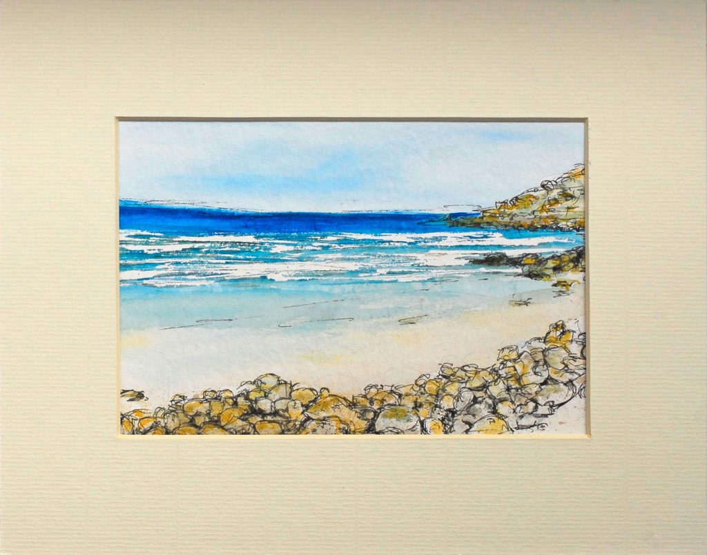 Watercolour Painting: Gwenver beach