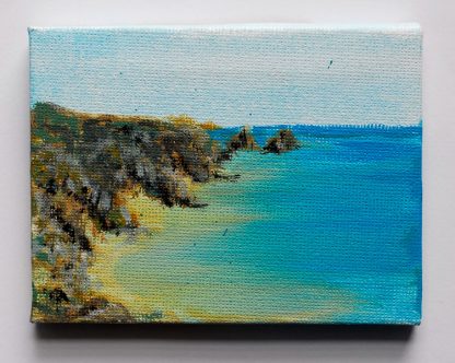 Painting: Pedn Vounder Beach and Logan Rock