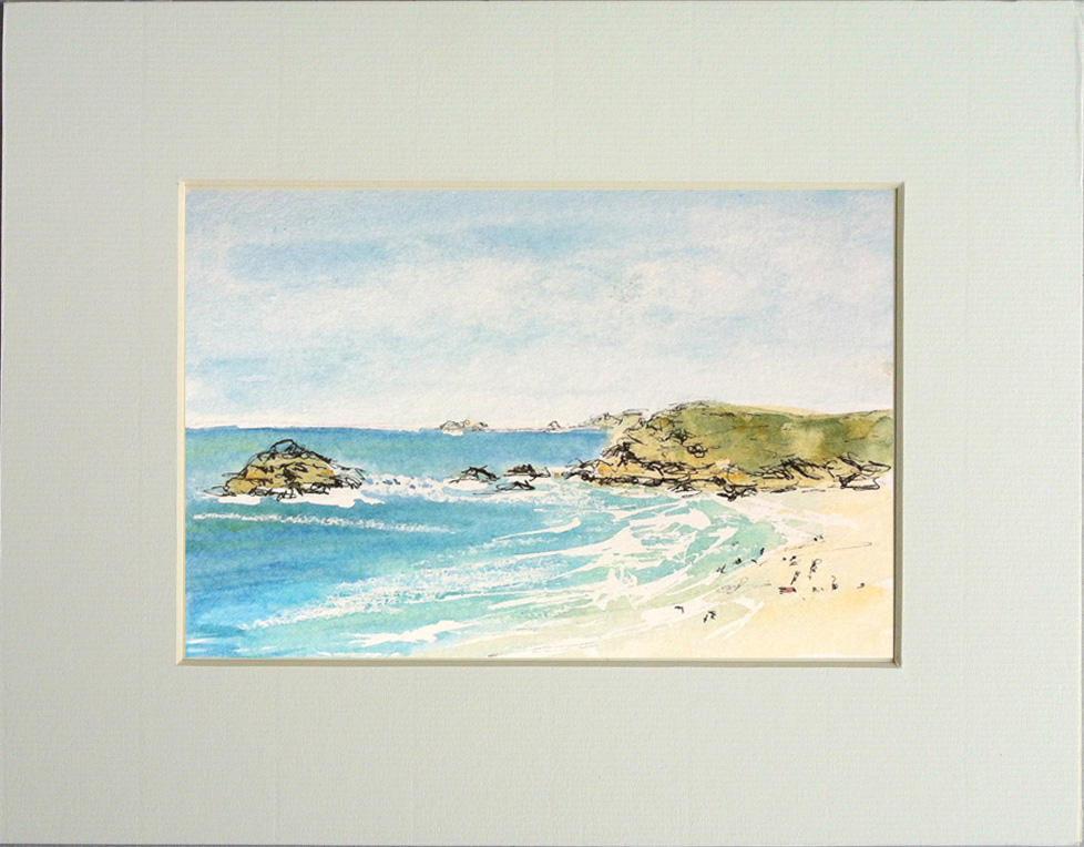 Watercolour painting: Pentire Headland