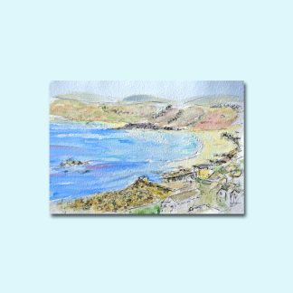 Painting: Looking down on Sennen Harbour