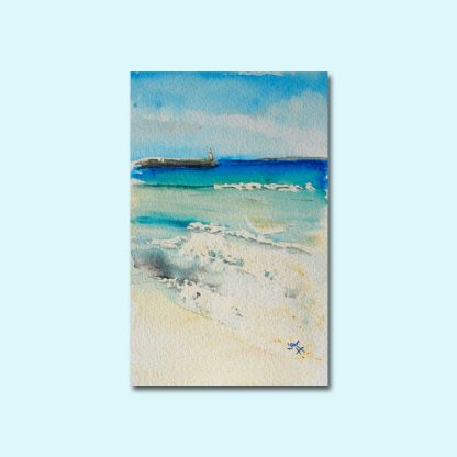 Painting: Low tide at St Ives Harbour