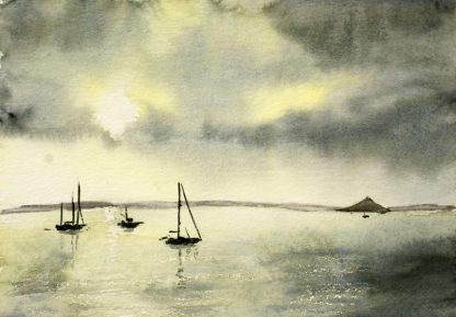 Painting: Storm clouds gather over Mounts Bay