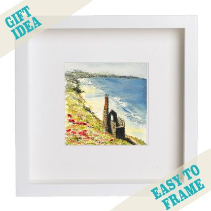 Framed Greeting Card of Engine House at Chapel Porth