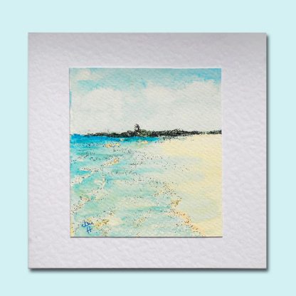Greeting Card of Godrevy Beach painting