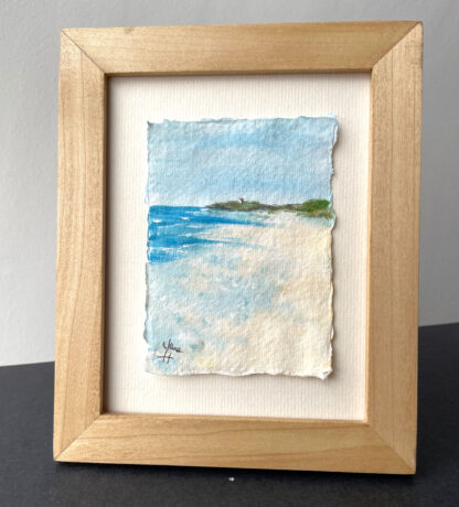 Framed acrylic painting of Godrevy Sands