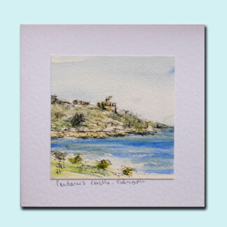 watercolour painting of the Pendennis Castle, Falmouth.