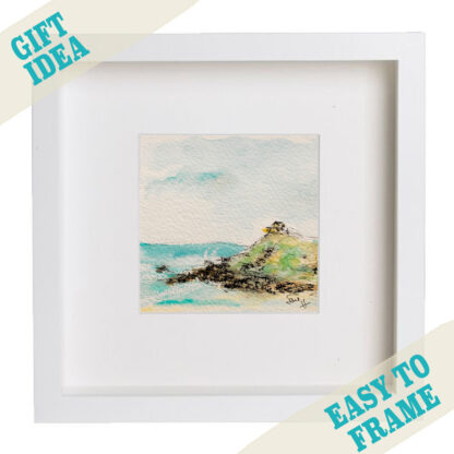 Painting: The Island, St Ives in a white frame