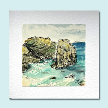 Greeting Card of Kynance Cove painting
