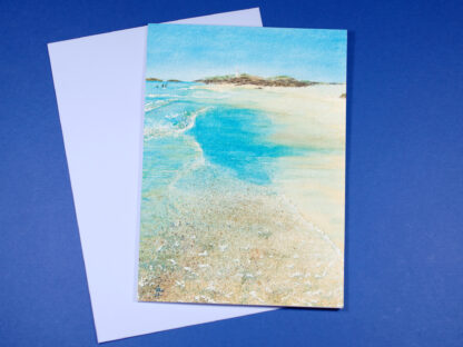 Godrevy beach and lighthouse A5 greeting card