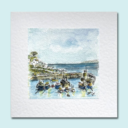 Illustration: Newquay Harbour Greeting Card