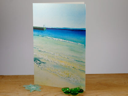 St Ives harbour A5 greeting card